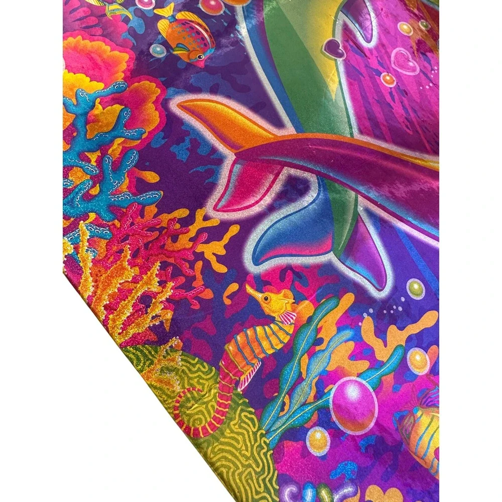 Y2K Lisa Frank Dancing Dolphin 3 Ring Binder Office School Supplies Preppy